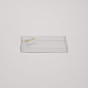 Caja transparente con logo